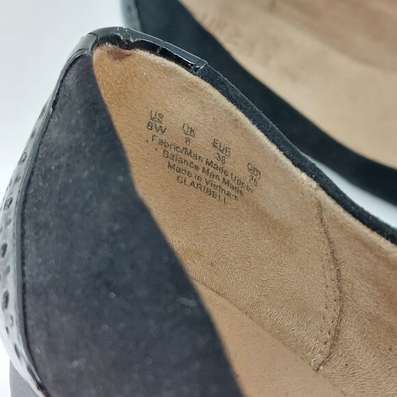 Naturalizer Size 8 Clarise Ballet Flats Patent Leather Fabric Preppy - Picture 5 of 12